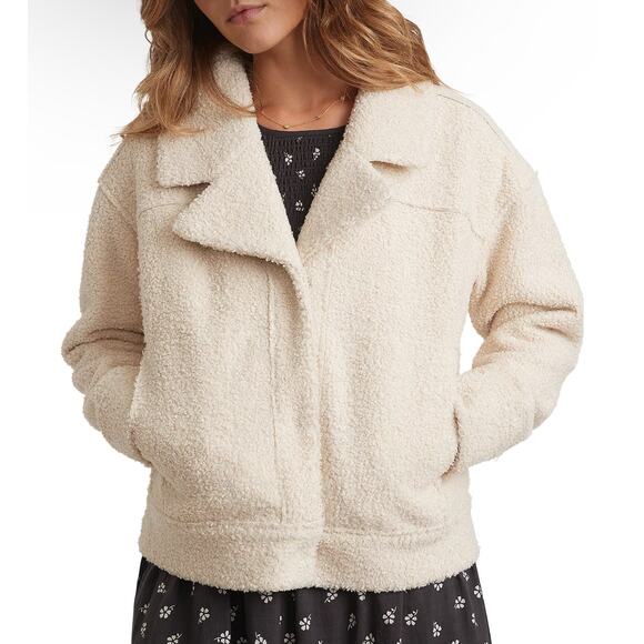 Marine Layer Quebec Sherpa Jacket Womens Medium Antique White Oversized NWT